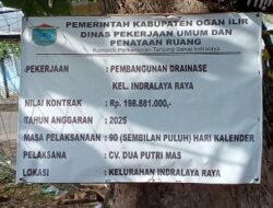 Proyek Pembangunan Drainase di Kelurahan Indralaya Raya Diduga Dikerjakan Asal Jadi