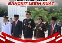 Upacara Penaikan Dan Penurunan Bendera Merah Putih HUT RI Ke 77 Di Halaman Kantor Bupati Bangka.