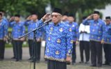 Gelar Acara Apel Gabungan Perdana Memasuki Awal Tahun 2023 Di Halaman Bupati Banyuasin