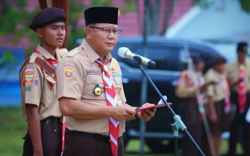 Sekda Muba Membuka Lomba Tingkat Regu Pramuka Penggalang Tiga Tingkat Kwartir Gerakan Pramuka Musi Banyuasin