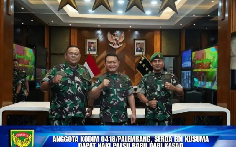 Serda Edi Kusuma Anggota Kodim 0418 Palembang  Seorang Prajurit TNI AD Yang Mengalami Musibah Kehilangan Satu Kakinya Saat Menjalankan Tugas