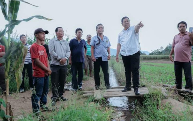 Bupati Dairi Tinjau Irigasi Kampung Merdeka Dan Jalan Desa Lae Itam