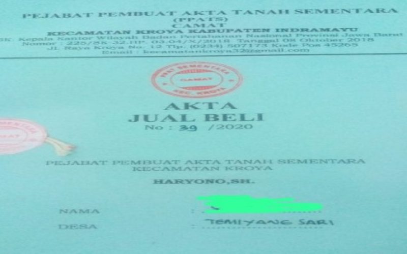 Pembuatan AJB Diduga Cacat Pemberkasan Permohonan Segera Di Tarik Kembali