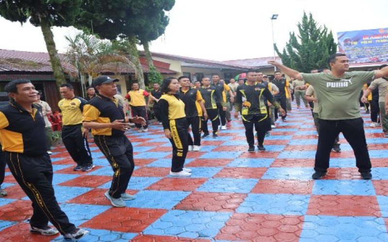 Pelihara Sinergitas Yang Sudah Terbangun, Polres Taput – TNI Dan Pemkab Taput Gelar Olah Raga Bersama