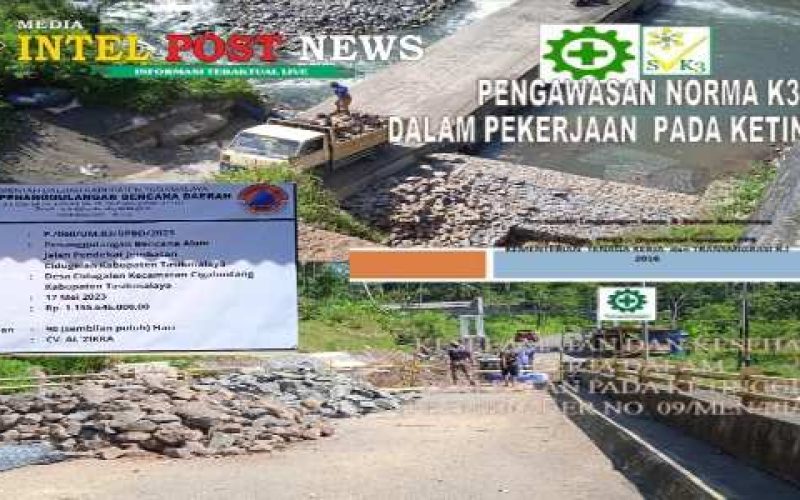 Selain Tidak Cantumkan Sumber Dana, Proyek Perbaikan Jalan Pendekatan Jembatan Cidugaleun BPBD Kabupaten Tasikmalaya Diduga Langgar K3 Dan APD!!!