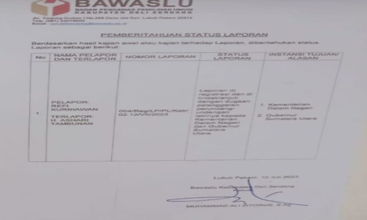 Bah Gawat Bupati H Ashari Tambunan Di Laporkan