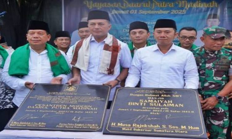 Wagubsu Bersama Bupati Simalungun Lakukan Peletakan Batu Pertama Pembangunan RKB Pompes Modern