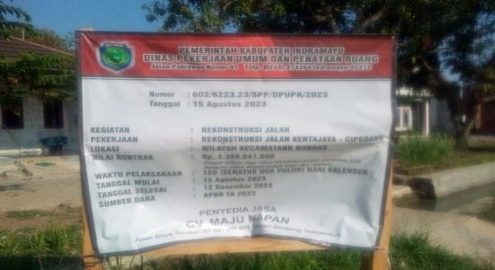 Proyek Jalan cor Betonisasi Cipedang Kertajaya Kecamatan Bongas Masyarakat Mengapresiasikan CV Maju Mapan.