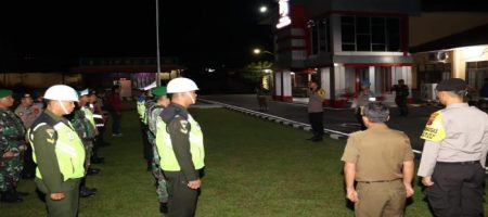 Patroli GabunganTiga Pilar,Polres Labuhanbatu Dukung Pemilu Damai