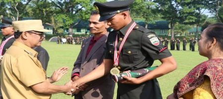 Upacara Penutupan Diktama TNI AD Gel II TA 2023 Dihadiri Wakil Bupati