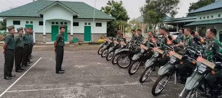 25 Unit Kendaraan Dinas Roda Dua Bantuan Dari Menteri Pertahanan RI Untuk Personil Babinsa Kodim 0430 / Banyuasin