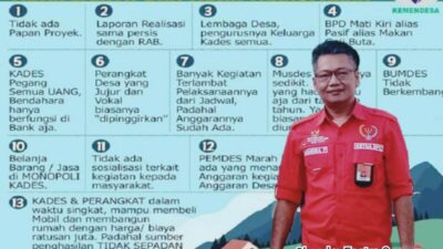 Ketua PWRI Kabupaten Tasikmalaya; Wajib Diketahui Publik, Inilah Ciri Ciri Korupsi Dana Desa Yang Tidak Efektif Dan Transparan!!!