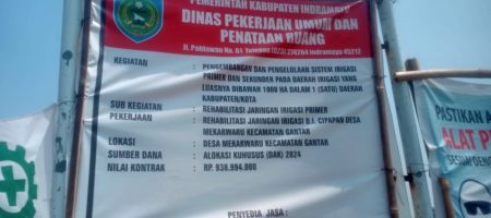 Proyek Rehabilitasi Jaringan Irigasi Di duga Kurang Terbuka Dengan Publik.