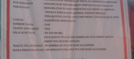 Rehabilitasi Sekolah SMPN 2 Anjatan Jauh dari Pengawasan Pelaksana Atau Mandor Ini Uang Rakyat Jangan Punya Aturan Sendiri