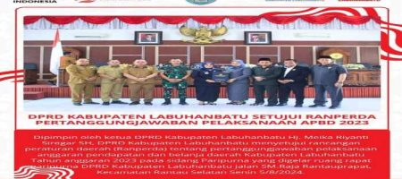 DPRD Labuhanbatu Setujui Ranperda Pertanggung Jawaban Pelaksanaan APBD 2023