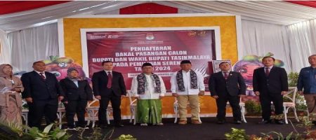 Hari Pertama Pendaftaran, Pasangan Cabup Dan Cawabup Tasikmalaya Cecep Asep Resmi Mendaftar Ke KPU