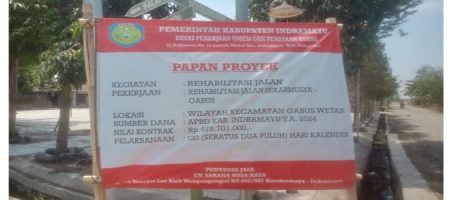 Rehabilitasi Jalan Hotmik Desa Sekarmulya Kecamatan Gabuswetan Hasilnya Minim.