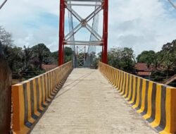 Hasil Investigasi Awak Media dan LSM Menilai Pekerjaan Jembatan Gantung Ariung Mendalam Telah Selesai Mencapai 100%