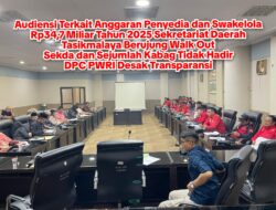 Audiensi Terkait Anggaran Rp34,7 Miliar Sekretariat Daerah Tasikmalaya Berujung Walk Out, DPC PWRI Desak Transparansi