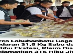 Polres Labuhanbatu Telah Menggalkan Peredaran Narkotika Diperkirakan Bernilai Sekitar Rp39 Meliyar