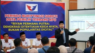 Perindo Bukittinggi Soroti Data Pemilih Terbaru KPU, Riyan Permana Putra: Demokrasi Ditentukan Kerja Nyata, Bukan Popularitas Digital