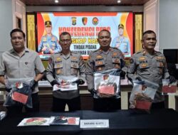 Polres Mesuji Gelar Konferensi Pers Ungkap Kasus Tindak Pidana Pembunuhan Berencana Di Desa Wiralaga I
