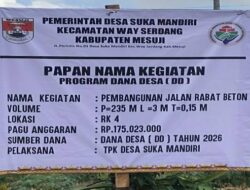 Wujud Dari Nilai Kesejahtraan Warga Desa Suka Mandiri Realisasikan Bangun Jalan Rabat Beton Tahun 2026