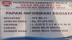 Dalam Wujudkan Nilai Kesejahteraan Warga Desa Rejo Mulyo Realisasikan Bangun TPT/Talut  Tahun 2026