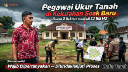 Tanah Lahan Masih Milik Zarmansyah Secara Hukum Namun Di Ukur Tanpa Seizin Pemberitahuan Sebelumnya Ke Pemilik Oleh Pegawai Ukur Kelurahan Soak Baru.