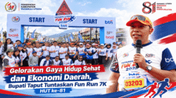 ‎Gelorakan Gaya Hidup Sehat dan Ekonomi Daerah, Bupati Taput Tuntaskan Fun Run 7K HUT ke-81